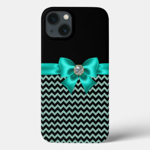 Girly Jeweled Turquoise Bow Case-Mate iPhone Case