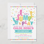 Girly Jump Verjaardagsfeest Bounce House Trampolin Kaart (Voorkant)
