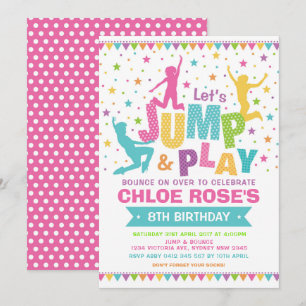 Girly Jump Verjaardagsfeest Bounce House Trampolin Kaart