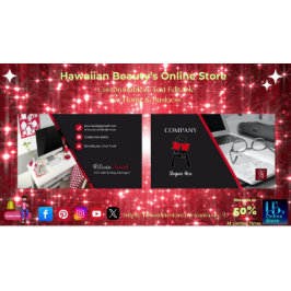 Girly Kantoor Red Black Classy SEO QR-code Visitekaartje