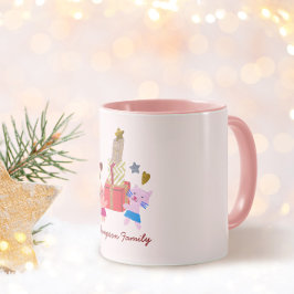 Girly katten en cadeaus ster hart roze Kerst Mok