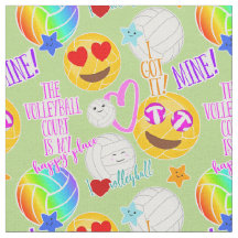 girly kawaii emoji volleyball - typografische patr