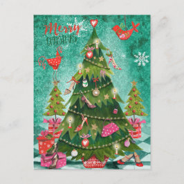 Girly Kerstboom | Vakantie Fotokaart Feestdagenkaart