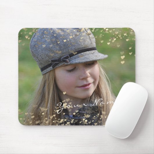 Girly Kind Foto Golden Confetti Hearts Sweet Muismat (Met muis)