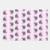 Girly Kind Verjaardag Guinee Varken Roze Voetbal Inpakpapier Vel (Voorkant 2)