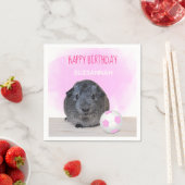 Girly Kind Verjaardag Guinee Varken Roze Voetbal Servet (Insitu)