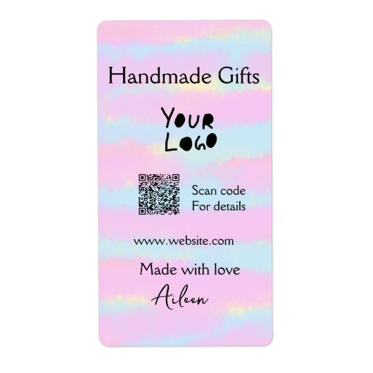 Girly klein bedrijf handgemaakte cadeaus gemaakt m etiket (Voorkant)
