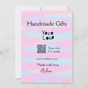 Girly klein bedrijf handgemaakte cadeaus gemaakt m feestdagenkaart