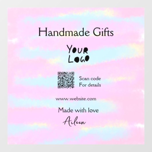 Girly klein bedrijf handgemaakte cadeaus gemaakt m raamsticker (Vel)