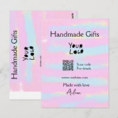 Girly kleine bedrijven handgemaakte geschenken lie briefkaart (Voorkant / Achterkant)