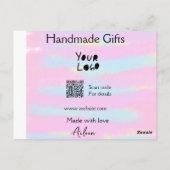 Girly kleine bedrijven handgemaakte geschenken lie briefkaart (Achterkant)