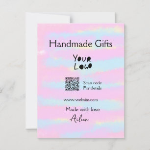Girly kleine bedrijven handgemaakte geschenken lie briefkaart