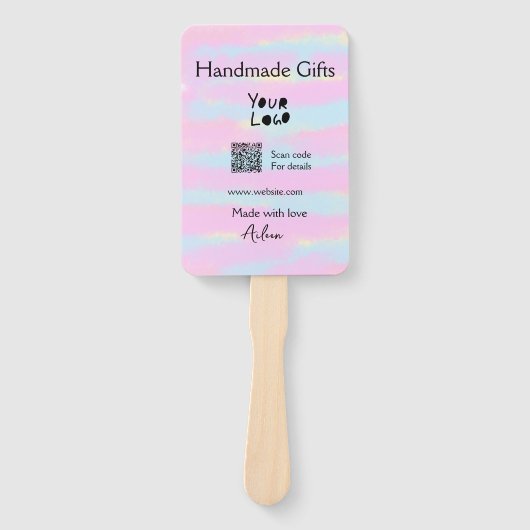 Girly kleine bedrijven handgemaakte geschenken lie handwaaier (Voorkant)