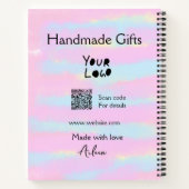 Girly kleine bedrijven handgemaakte geschenken lie notitieboek (Achterkant)