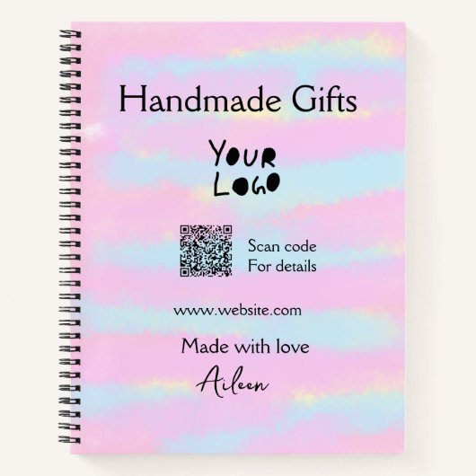Girly kleine bedrijven handgemaakte geschenken lie notitieboek (Voorkant)