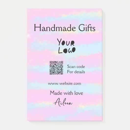 Girly kleine bedrijven handgemaakte geschenken lie post-it® notes (Voorkant)