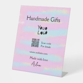 Girly kleine bedrijven handgemaakte geschenken lie reclamebord met voetstuk