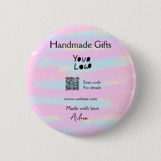 Girly kleine bedrijven handgemaakte geschenken lie ronde button 5,7 cm (Voorkant)