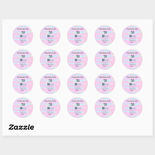 Girly kleine bedrijven handgemaakte geschenken lie ronde sticker (Vel)
