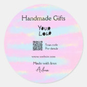 Girly kleine bedrijven handgemaakte geschenken lie ronde sticker (Voorkant)