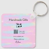 Girly kleine bedrijven handgemaakte geschenken lie sleutelhanger (Achterkant)