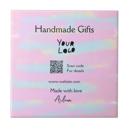 Girly kleine bedrijven handgemaakte geschenken lie tegeltje (Voorkant)