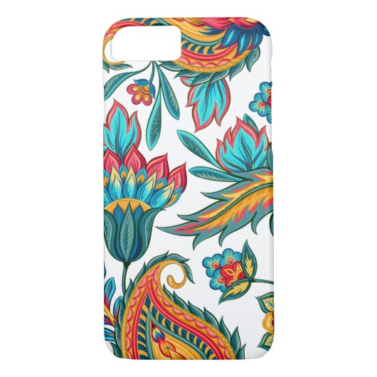 Girly Kleurrijke  Bloemen Paisley Case-Mate iPhone Case (Achterkant)