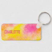 Girly Kleurrijke Gradiënt Lichtgevende Vreugde + N Sleutelhanger (Voorkant)