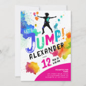 Girly Kleurrijke Roze Trampoline Jump Bounce Party Kaart (Voorkant)