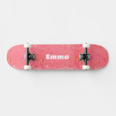 Girly Kleurrijke Sparkle glitter met Naam voor tie Persoonlijk Skateboard (Horizontaal)