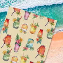 Girly Kleurrijke Waterverf Cocktail Pattern