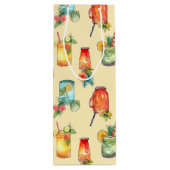 Girly Kleurrijke Waterverf Cocktail Pattern Wijn Cadeautas (Achterkant)