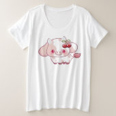 Girly Koe Cherry Schattigee minnaar Koe cadeau voo Grote Maat T-shirt (Design voorkant)