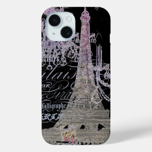 Girly kroonluchter Paris Eiffeltoren iPhone 15 Case