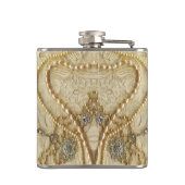 Girly Lace Purls En Bling Brides Zwart Heupfles (Achterkant)