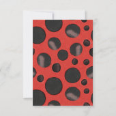 Girly Ladybug 1st Birthday Party Bedankkaart (Achterkant)