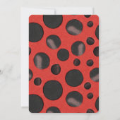 Girly Ladybug die One Birthday Party draait Kaart (Achterkant)