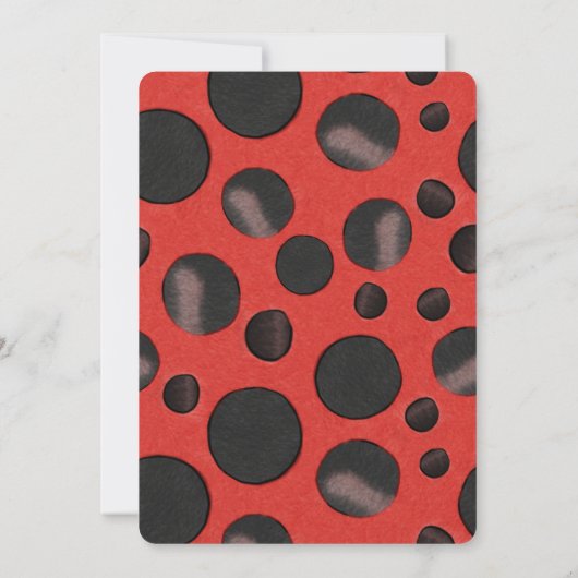 Girly Ladybug die One Birthday Party draait Kaart (Achterkant)