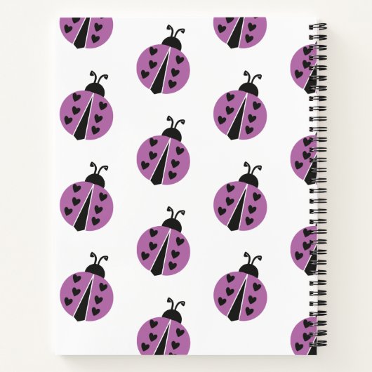 Girly Ladybug gepersonaliseerd Notitieboek (Achterkant)