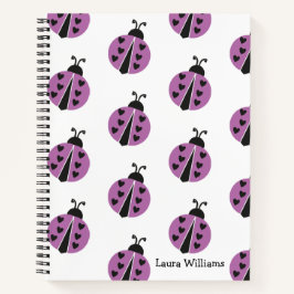 Girly Ladybug gepersonaliseerd Notitieboek