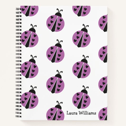 Girly Ladybug gepersonaliseerd Notitieboek (Voorkant)