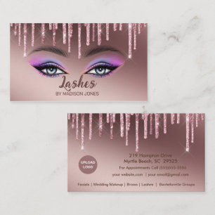 Girly Lash Artist Glitter Visitekaartjes