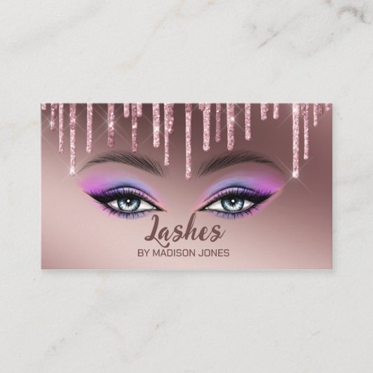 Girly Lash Artist Glitter Visitekaartjes