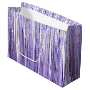Girly Lavendel Paarse Glam Tinsel Stripes Groot Cadeauzakje