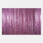 Girly Lavendel Paarse Glam Tinsel Stripes Inpakpapier Vel (Voorkant 2)