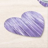 Girly Lavendel Paarse Glam Tinsel Stripes Kartonnen Onderzetters (Gekanteld)