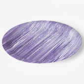 Girly Lavendel Paarse Glam Tinsel Stripes Papieren Bordje (Gekanteld)