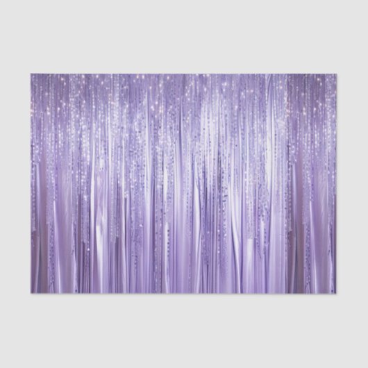 Girly Lavendel Paarse Glam Tinsel Stripes Tissuepapier (Voorkant)