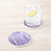 Girly Lavendel Paarse Glam Tinsel Stripes Zandsteen Onderzetter (Zijkant)