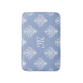 Girly Lavender Damask Pattern met een oebel monogr Badmat (Voorkant Verticaal)